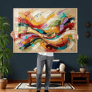 Geometric Abstract Wall Art Canvas Print, Orange Blue by MyGreatCanvas | Canvas Wall Art Prints | Photo Prints & Wall Decor