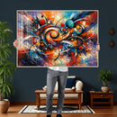 Geometric Abstract Wall Art Canvas Print, Orange Blue by MyGreatCanvas | Canvas Wall Art Prints | Photo Prints & Wall Decor