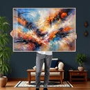 Lyrical Abstraction Wall Art Canvas Print, Orange Blue by MyGreatCanvas | Canvas Wall Art Prints | Photo Prints & Wall Decor
