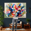 Geometric Abstract Wall Art Canvas Print, Orange Blue by MyGreatCanvas | Canvas Wall Art Prints | Photo Prints & Wall Decor