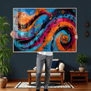 Geometric Abstract Wall Art Canvas Print, Orange Blue by MyGreatCanvas | Canvas Wall Art Prints | Photo Prints & Wall Decor
