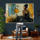 Elegant Woman Canvas Wall Art — Black Gold Gown Fashion by MyGreatCanvas | Canvas Wall Art Prints | Photo Prints & Wall Decor