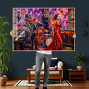 Jazz Band Canvas Wall Art — Jazz Club Singer Saxophone Print by MyGreatCanvas | Canvas Wall Art Prints | Photo Prints & Wall Decor