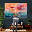 Bold Palette Knife Ocean Sunset Canvas — Orange Pink Teal by MyGreatCanvas | Canvas Wall Art Prints | Photo Prints & Wall Decor