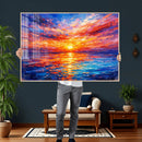 Colorful Knife Ocean Sunset Canvas — Orange Pink Teal by MyGreatCanvas | Canvas Wall Art Prints | Photo Prints & Wall Decor