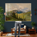 Konrad Petrides Sexten Village Canvas Print, Alpine Mountain Valley Painting, Dolomites Landscape Art by MyGreatCanvas | Canvas Wall Art Prints | Photo Prints & Wall Decor