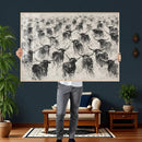 Texas Longhorn Drawing Canvas Wall Art, Western Cattle by MyGreatCanvas | Canvas Wall Art Prints | Photo Prints & Wall Decor