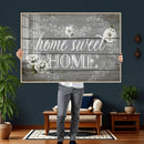 Home Sweet Home Sign Wall Art Canvas Print, Floral Farmhouse by MyGreatCanvas | Canvas Wall Art Prints | Photo Prints & Wall Decor