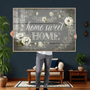 Home Sweet Home Wall Art Canvas Print, Floral Farmhouse by MyGreatCanvas | Canvas Wall Art Prints | Photo Prints & Wall Decor