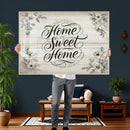 Home Sweet Home Wall Art Canvas Print, Floral Farmhouse by MyGreatCanvas | Canvas Wall Art Prints | Photo Prints & Wall Decor