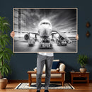 Airplane Wall Art Canvas Print, Black and White Jet Aircraft by MyGreatCanvas | Canvas Wall Art Prints | Photo Prints & Wall Decor