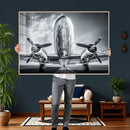 Propeller Plane Wall Art Canvas Print, Black and White by MyGreatCanvas | Canvas Wall Art Prints | Photo Prints & Wall Decor