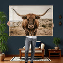 Texas Longhorn Bull Wall Art Canvas Print, Western Farmhouse by MyGreatCanvas | Canvas Wall Art Prints | Photo Prints & Wall Decor