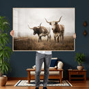 Texas Longhorn Canvas Wall Art Western Bull Desert Moody by MyGreatCanvas | Canvas Wall Art Prints | Photo Prints & Wall Decor
