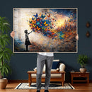 Banksy Girl Wall Art Canvas Print for Living Room Decor by MyGreatCanvas | Canvas Wall Art Prints | Photo Prints & Wall Decor