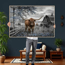 Texas Longhorn Canvas Wall Art, Rustic Farm Barn Bluebonnet by MyGreatCanvas | Canvas Wall Art Prints | Photo Prints & Wall Decor