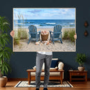 Large Beach Canvas Wall Art Coastal Adirondack Chairs Ocean by MyGreatCanvas | Canvas Wall Art Prints | Photo Prints & Wall Decor