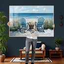 Beach Canvas Wall Art Coastal Adirondack Chairs Ocean by MyGreatCanvas | Canvas Wall Art Prints | Photo Prints & Wall Decor