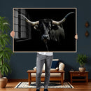 Texas Black Longhorn Bull Wall Art Canvas Print - Western by MyGreatCanvas | Canvas Wall Art Prints | Photo Prints & Wall Decor