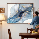 Abstract Art Print - Blue Abstract Canvas Wall Art Print
