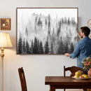 Forest Wall Art Print | Foggy Pine Forest Canvas Wall Art -