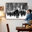 Bison Herd in Snow Wall Art Canvas Print | Rustic Western by MyGreatCanvas | Canvas Wall Art Prints | Photo Prints & Wall Decor