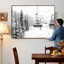 Ski Wall Art - Ski Lift Wall Art Canvas Print Snow Covered by MyGreatCanvas | Canvas Wall Art Prints | Photo Prints & Wall Decor