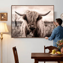 Scottish Cow Longhorn Wall Art Canvas Print