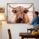 Vintage Scottish Highland Cow Cattle Art Print Farmhouse