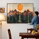 Sunset Mountain Landscape Canvas Wall Art Print - Nature