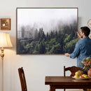 Misty Forest Wall Art | Foggy Forest Canvas Print | Large