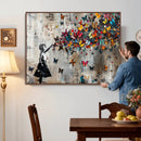 Banksy Butterfly Girl Wall Art – Modern Graffiti Canvas