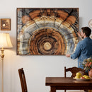 Tree Rings Wall Art Canvas Print – Rustic Wood Texture