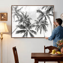 Black and White Palm Wall Art Canvas Print – Framed