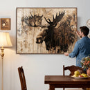 Moose Canvas Wall Art — Rustic Wildlife Painting Print | by MyGreatCanvas | Canvas Wall Art Prints | Photo Prints & Wall Decor