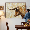 Rustic Longhorn Bull Wall Art Canvas Print – Vintage Western by MyGreatCanvas | Canvas Wall Art Prints | Photo Prints & Wall Decor