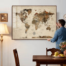 Vintage World Map Wall Art Canvas Print for Living Room, by MyGreatCanvas | Canvas Wall Art Prints | Photo Prints & Wall Decor