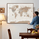 Framed Large World Map Canvas Print for Office Decor by MyGreatCanvas | Canvas Wall Art Prints | Photo Prints & Wall Decor