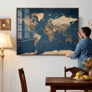 Navy Blue World Map Canvas Print – Framed Travel Map Wall by MyGreatCanvas | Canvas Wall Art Prints | Photo Prints & Wall Decor