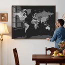 Black World Map Wall Art Canvas Print – Detailed Map of the by MyGreatCanvas | Canvas Wall Art Prints | Photo Prints & Wall Decor