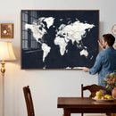 Black World Map Wall Art Canvas Print for Home Office and by MyGreatCanvas | Canvas Wall Art Prints | Photo Prints & Wall Decor