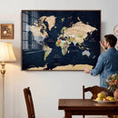 Minimalist World Map Canvas Wall Art - Watercolor Blue and by MyGreatCanvas | Canvas Wall Art Prints | Photo Prints & Wall Decor