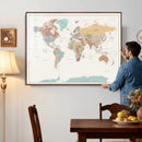 Pastel Colors World Map Wall Art Canvas Print by MyGreatCanvas | Canvas Wall Art Prints | Photo Prints & Wall Decor