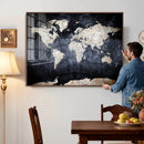 Vintage World Map Canvas Wall Art – Antique Triptych Map