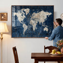 Large Blue World Map Wall Art Canvas Print for Home Office by MyGreatCanvas | Canvas Wall Art Prints | Photo Prints & Wall Decor