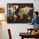 Framed World Map with Pin Canvas Print – Detailed World Map