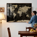 Push Pin World Map Canvas Wall Art Print, Interactive Travel