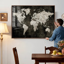 Vintage World Map Wall Art Canvas Print – Framed Large Map