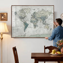 Neutral Vintage World Map Canvas Wall Art Print, Classic Map by MyGreatCanvas | Canvas Wall Art Prints | Photo Prints & Wall Decor