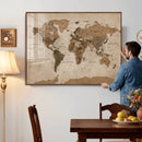 World Map Canvas Wall Art Print, Detailed Global Map Artwork by MyGreatCanvas | Canvas Wall Art Prints | Photo Prints & Wall Decor